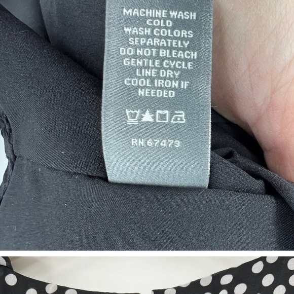 Neiman Marcus Black White Bow Detail Polka Dot Asymmetrical Hem Party Dress 14 - Picture 2 of 9